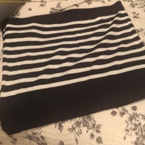 LOFT Navy/white stripe asymmetrical poncho